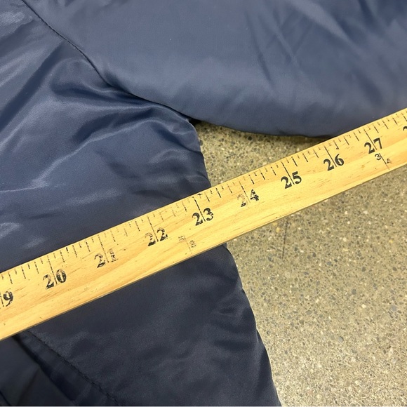 Vintage Dickies Jacket Mens Large Navy Blue Nylon Satin Sherpa Collar 80s 90s - Picture 6 of 8